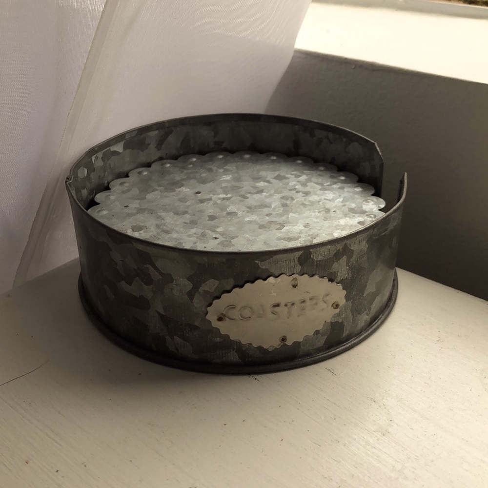 Galvanized metal coasters